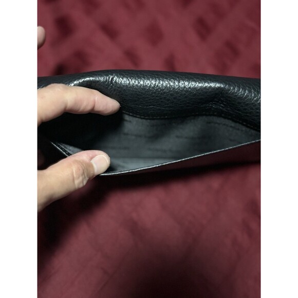 Michael Kors Black Pebble Leather Wallet Flap Closure Logo Classic Sophisticated - Picture 11 of 11